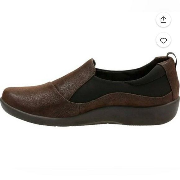 CLARKS Women's Comfort Cloud-steppers Sillian Paz Dark Brown Slip-On Loafers - Picture 4 of 16